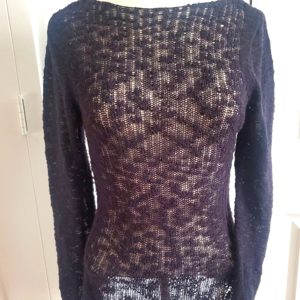 Zara black knit sweater light weight